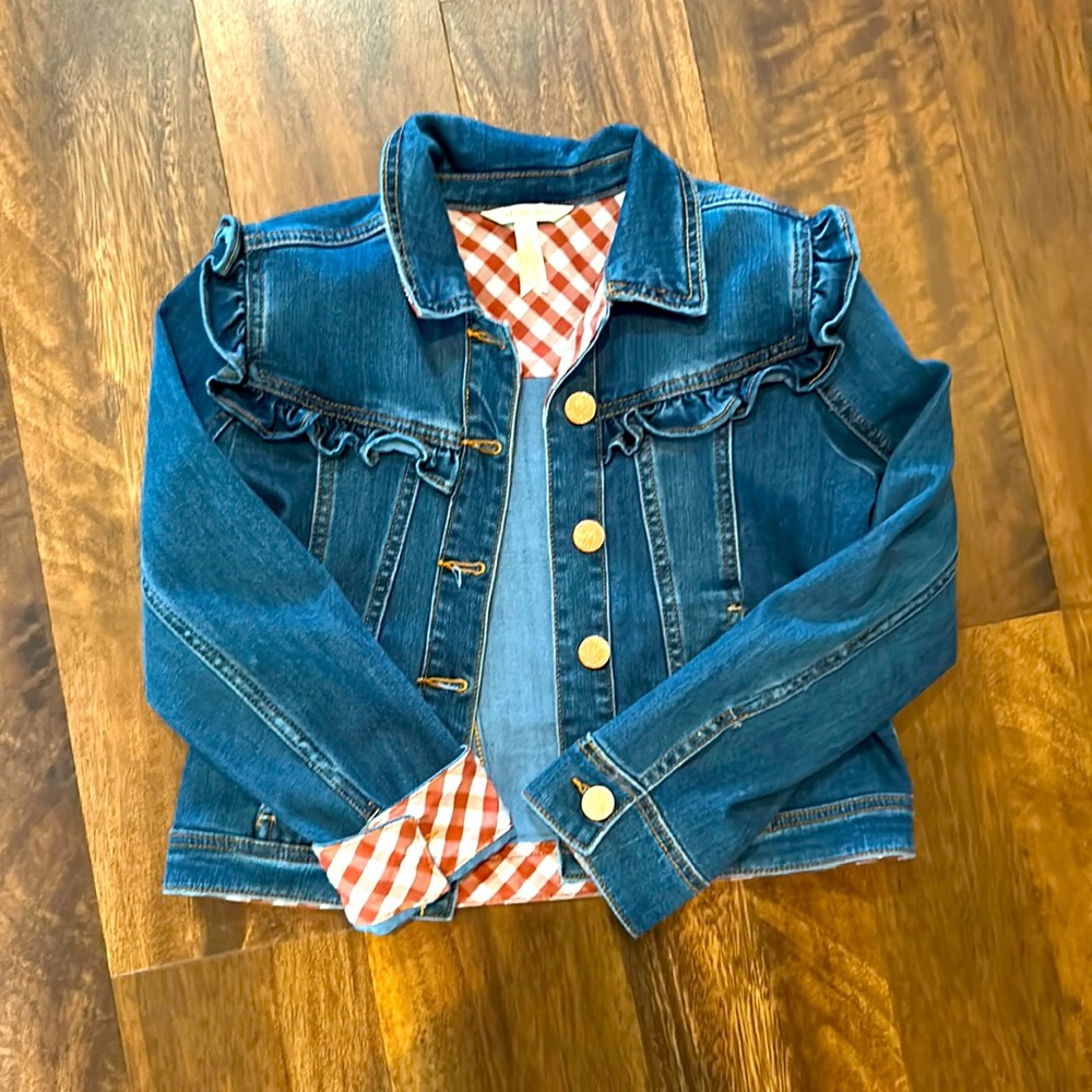 Matilda Jane Gingham-Lined Jean Jacket